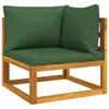 Möbel 4-tlg. Garten-Lounge-Set mit Grünen Kissen Massivholz Produktbild-Vorschau 3