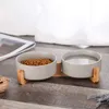 MERSJO Keramik Doppelschale Holz, Fressnapf Hund und Katze, Produktbild-Vorschau 3