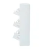 A side view of a white shoe cabinet with three flip-down doors. Podgląd zdjęcia produktu