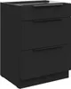 Küchen Unterschrank 60 cm SIENA Schwarz Vollauszug Produktbild-Vorschau 1