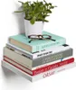 A stack of books on a floating shelf with a plant and glasses. Anteprima dell’immagine prodotto