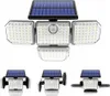 A solar-powered security light with multiple adjustable LED heads and a solar panel. Náhled obrázku produktu