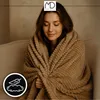 Coperta marrone a righe in rilievo 200x220 cm a scacchiera Anteprima dell’immagine prodotto 11