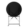 The back of a black, round, foldable bistro table with its metal frame is shown against a white background. Produktbild-Vorschau