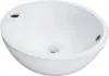 A white ceramic sink with two holes on the top rim and a drain hole at the bottom. Produktbild-Vorschau