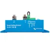 A blue electronic device with connectors and labels. Produktbild-Vorschau