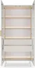 Vitrine LUMI 92 cm Kaschmir Riffelglas LED Gold Hochvitrine Produktbild-Vorschau 5
