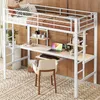 Hochbett 90x200 cm mit Schreibtisch, 2 Bücherregalen und Produktbild-Vorschau 2