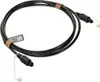 A black optical audio cable is coiled on a white background. Náhled obrázku produktu