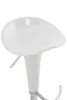 A close-up view of a white bar stool seat and stem. Podgląd zdjęcia produktu