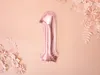Folienballon Zahl "1" 35cm Roségold 1 St. Produktbild-Vorschau 4