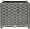 A front view of a gray woven planter box. Náhled obrázku produktu