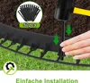 Demonstration of installing garden edging with stakes and a mallet. Voir les images du produit