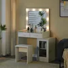 CLIPOP LED Spiegel Schminktisch mit Hocker, 2 Schubladen, Produktbild-Vorschau 12