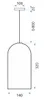 A technical drawing of a pendant lamp with dimensions indicated. Produktbild-Vorschau