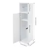 A white bathroom cabinet with dimensions indicated by text overlays. Voir les images du produit