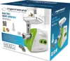 The image shows the packaging of an electric meat grinder. Produktbild-Vorschau
