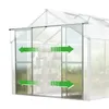 A greenhouse with arrows indicating airflow. Produktbild-Vorschau