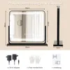 Diagram showing the dimensions of a makeup mirror and its accessories. Produktbild-Vorschau