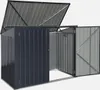 An open metal storage shed with two doors and a hinged lid. Anteprima dell’immagine prodotto