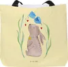 Mr. & Mrs. Panda Tote Bag Hase Blume - Gelb Pastell - Produktbild-Vorschau 1