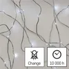 LED vánoční nano řetěz stříbrný, 0,9 m, 2x AA, vnitřní, studená bílá, časovač Náhled obrázku produktu