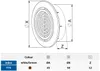 A technical drawing and a table showing product specifications. Podgląd zdjęcia produktu