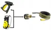 Diagram showing how a pressure washer, spray gun, adapter, and hose connect. Produktbild-Vorschau
