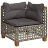 9-tlg. Garten-Sofagarnitur mit Kissen Grau Poly Rattan Produktbild-Vorschau 4