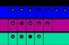A grid of colored boxes with icons inside, likely representing a game or interactive interface. Produktbild-Vorschau