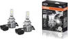 Two LED car headlights and their packaging are shown against a white background. Podgląd zdjęcia produktu