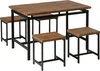 BELIANI Essgruppe Esszimmer Set  Braun Tisch 4 Hockern 75 x Produktbild-Vorschau 1