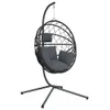 vidaXL Hängesessel Ei-Design mit Ständer Anthrazit Rattan Produktbild-Vorschau 1