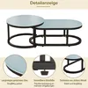A detail view of a coffee table set with close-ups of its features. Náhľad obrázku produktu
