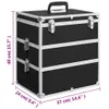 vidaXL Kosmetyczka 37x24x40 cm czarne aluminium Podgląd zdjęcia produktu 6