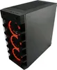 A black computer case with red RGB fans is shown against a white background. Anteprima dell’immagine prodotto
