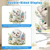 Diamantmalerei Hängendes Ornament Kit Welpe Blumen 5D Produktbild-Vorschau 2