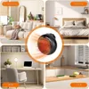 Collage showing a mini heater in different room settings: living room, bedroom, study, and kitchen. Produktbild-Vorschau
