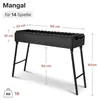 Klappbar Mangal für 14 Spieße 90cm Stahl 2,0mm Grillfächer Produktbild-Vorschau 3