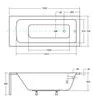 Badewanne Rechteck 150x70 + AcrylSchürze + Bambus Ablage, Produktbild-Vorschau 13