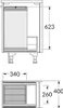 Technical drawings with dimensions of a waste bin system. Produktbild-Vorschau
