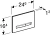 Technical drawing with dimensions of a flush plate. Náhľad obrázku produktu