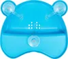 The image shows the underside of a blue baby bathtub with suction cups. Podgląd zdjęcia produktu
