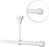A white curtain rod with a ceiling mount and a close-up detail of the rod end. Anteprima dell’immagine prodotto