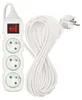 Prodlužovací kabel 10 m / 3 zásuvky / s vypínačem / bílý / PVC / 1,5 mm2 Podgląd zdjęcia produktu