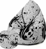 A bean bag chair and ottoman with a football-themed splatter design. Voir les images du produit