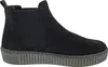 A black suede Chelsea boot with a thick, textured sole, shown from the side against a white background. Voir les images du produit