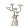 Kerzenleuchter Silvarno Silber Hirsch Design Aluminium Produktbild-Vorschau 1