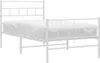 Postel s čelem a nohou kovová bílá 90x200 cm Náhled obrázku produktu 3