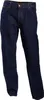A pair of dark blue denim jeans is shown against a white background. Produktbild-Vorschau